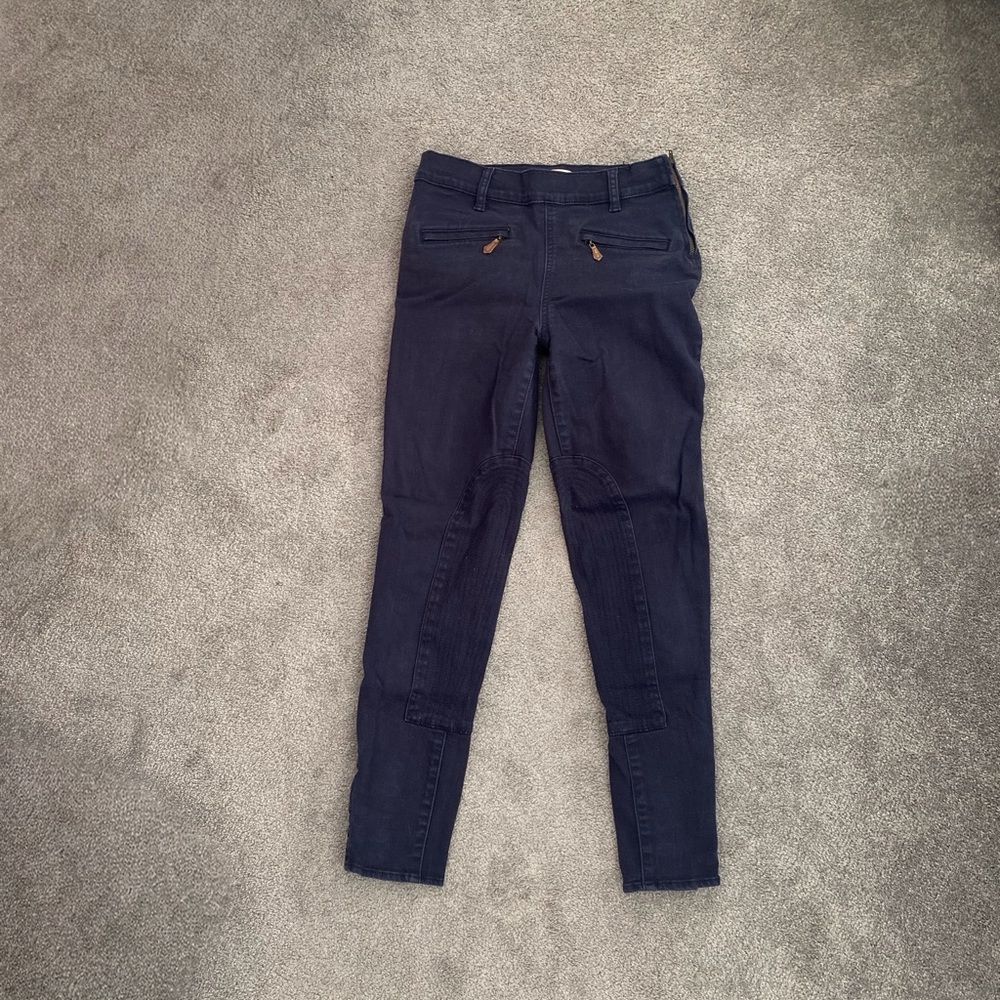 Tory Burch Mid-Rise Navy Riding Jeans